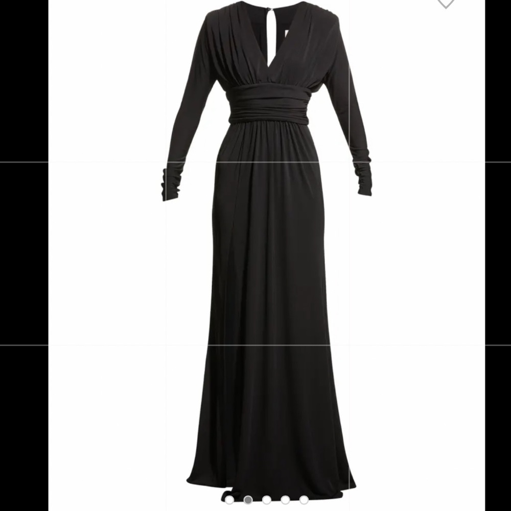 Cinq A Sept Belinda Shirred Long-Sleeve Gown - Picture 2 of 5